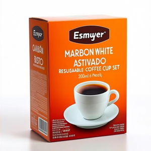 Juego de Tazas de Café Reutilizables Esmeyer Porcelain White Bistro (200 ml, 6 Piezas/Paquete) - Product Image 2