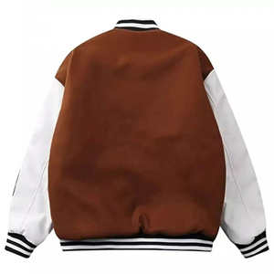 Wholesale Custom Logo Blank Satin Varsity <b>Jackets</b> for Men-Street Style Front Design Winter Windproof Breathable - Product Image 3