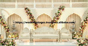 Decoración de Escenario de Boda Estilo Bigote Mughal Dorado, Compre Mandap Ligero de Alta Calidad, Decoración de Escenario, Precios al por Mayor en Australia - Product Image 4