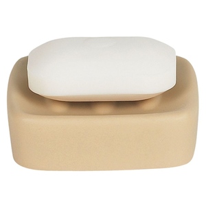 Portasapone in gres Spirella modello 'Retro' in marrone, 3,5 x 10,5 x 10,5 cm - Product Image 1