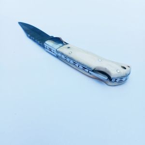 Cuchillo Plegable de Acero de Damasco con Mango de Hueso para Camping y Caza al Aire Libre, Venta al por Mayor - Product Image 3