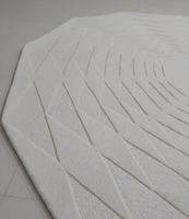 Tapis moderne abstrait en laine tuftée à la main, à poils coupés épais, bleu sarcelle, adapté aux animaux domestiques, respectueux de l'environnement, avec envers en latex, pour salon et hôtel