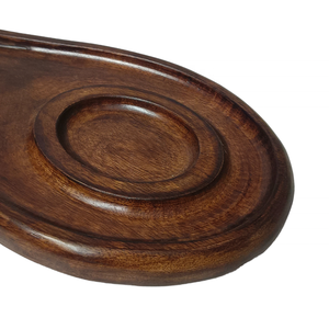 Antique Oval Wood Serving Platter Hand-<b>Carved</b> Walnut Mango Wood Unique Home Decoration for Christmas Snack Dry Fruit for <b>Candle</b> - Product Image 6
