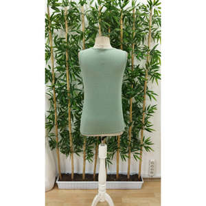 Chemisier en viscose à bretelles et col en V pour femme avec détails œillets, 36271 - Vert - Product Image 5