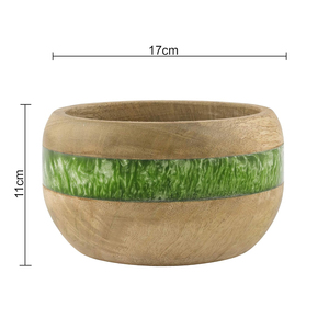 Bol de service en bois fait à la main pour les fruits et les collations Réglage de table élégant pour les fêtes - Product Image 4