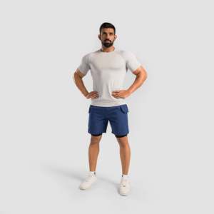 Pantalones Cortos Deportivos Aero (Azules) 100% Poliéster Cómodos Tallas XS XXS Cierre de Cremallera con Cordón Ajustable Logos de Moda - Product Image 4