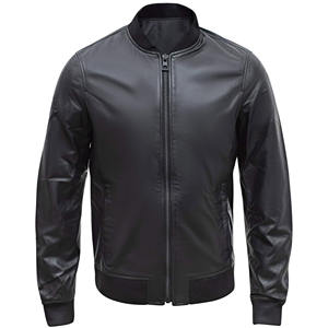 Usine directe personnalisé en cuir véritable hiver veste zippée pour hommes haute rue moto motard coupe-vent en cuir d'origine - Product Image 1