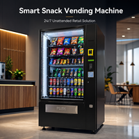 Máquinas Expendedoras de Bebidas y Aperitivos, Dispensador de Snacks con Lector de Monedas, Billetes y Tarjetas, Popular en el Mercado Europeo