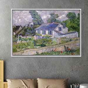 Toile imprimée : Maisons de Van Gogh à Auvers - Village impressionniste, toile encadrée blanche - Product Image 1
