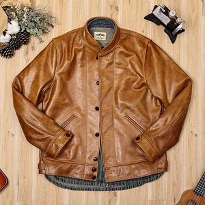 Chaquetas de cuero personalizadas para hombres chaqueta de cuero genuino para hombres chaqueta de cuero elegante para hombres - Product Image 4