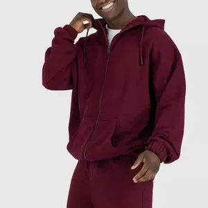 Ventes en gros de survêtements pour hommes de haute qualité, sur mesure, avec fermeture éclair, en molleton 100% coton, jogging pour hommes - Product Image 2