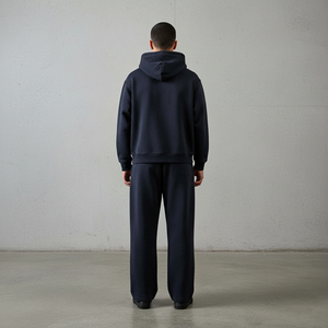 Wholesale Customized 100% Cotton Fleece Winter High Street <b>Oversized</b> Hoodie & <b>Sweatpants</b> Men's Tracksuit Mid Weight 2 Piece Set - Product Image 2