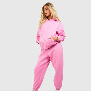Customizable Winter Casual Oversized Pullover Hoodies and <b>Trousers</b> XL <b>Women's</b> 2-Piece Set Plus Size Pullover Closure Tracksuits - Product Image 1