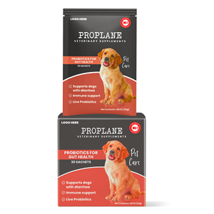 Suplemento en polvo probiótico pre-post certificado GMP HACCP para perros y gatos, etiqueta privada personalizada, cuidado de la Salud Digestiva hecho en La India - Product Image 1