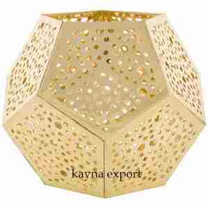 Hermoso portavelas votivo de Color dorado troquelado, votivo cuadrado de Metal de corte láser para iluminación del hogar y decoración de restaurante - Product Image 6