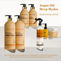 GATASE Marque Privée Huile d'Argan Naturelle Biologique pour Cheveux Huile de Kératine Protection Thermique Sans Sulfate Après-Shampoing Tout Type de Cheveux Spray