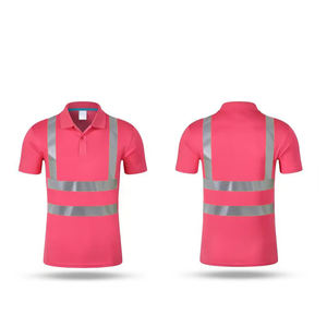 Haute visibilité usine polyester réfléchissant bande rayures polo extérieur réfléchissant vêtements de sécurité polo t-shirt - Product Image 2