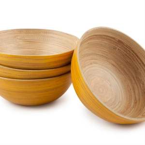 Spun <b>Bamboo</b> <b>Bowl</b>-Stylish and Functional Eco-Friendly Dishwasher Safe for Home Kitchen Counters and Presents - Product Image 4