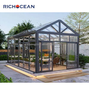 Jardins d'hiver 4 saisons Maison <span class=keywords><strong>de</strong></span> soleil extérieure en aluminium pour véranda en verre transparent Toit plat pour véranda <span class=keywords><strong>murale</strong></span> - Product Image 4