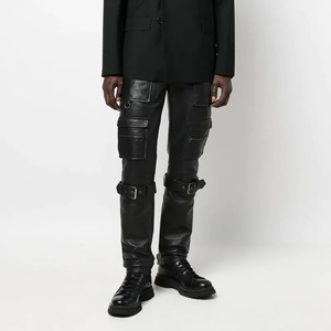 Pantalons cargo en cuir pour homme, taille haute, best-seller 2024, confortables, sur mesure, OEM, très demandés à un prix raisonnable, en solde ! - Product Image 2