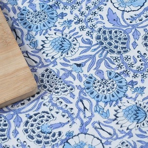 Mantel indio de algodón con estampado de bloques a mano para boda, granja, Buffet, inauguración de la casa, restaurante, Picnic, decoración del hogar, Floral, azul - Product Image 3