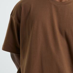 T-shirt en coton lourd 265gsm en gros Impression de logo personnalisé Épaule tombante 100% coton avec un design uni - Product Image 2