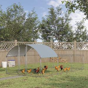 PawHut Outdoor Chicken Run Acier avec couvercle en PE anti-UV, 570x280cm - Product Image 2