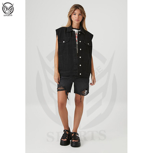 Ropa de invierno a la venta, chaleco vaquero de talla grande, nueva marca de otoño, agujeros, botón, moda, chaleco vaquero, Tops, chaleco vaquero sin mangas para mujer - Product Image 6