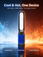 Yeyun Appareil Tout-en-un Chaud et Froid : Refroidissement 30W, Chauffage 1200W, Filtre Magnétique, 80 °   Oscillation, minuterie 0-9H