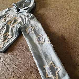 Men Fashion Hoodies <b>Hot</b> Selling Cotton Blended Zipper Crop Hoodies Made in Best Material Men Distress Embroidery Hoodies - Product Image 6