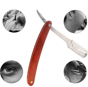 Navaja de Afeitar Manual de Acero Inoxidable con Mango de Madera de Alta Calidad para Hombres, Barberos, Afeitado y Depilación Corporal, Ecológica - Product Image 2