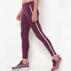 Mallas deportivas de gimnasio de tela de punto de LICRA/poliéster transpirable de cintura alta para mujer Servicio OEM de control de barriga de fitness activo - Product Image 1