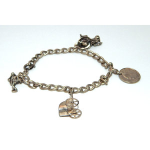 925 a catena in argento Sterling per bracciale con diversi ciondoli di moda - Product Image 2