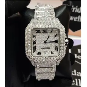 40mm Bust Down Bling Buss Down Handmade Customizable Automatic Movement New Fashion Brand Iced Wrist Watch For Him Her Couple