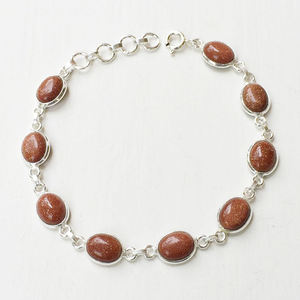 <b>Solid</b> 925 Sterling <b>Silver</b> Natural Golden Sun Sitara Gemstone Handmade Wedding <b>Bracelet</b> Jewelry <b>Silver</b> Jewelry - Product Image 1