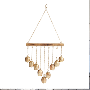 Handcrafted Wooden Metal Bell Wind Chimes with Natural Acoustics and Aesthetic Appeal landscape Area Brass Iron Bells <b>Windchime</b> - Product Image 1