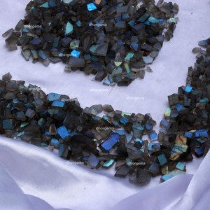 Boucles d'Oreilles Labradorite Véritable Pierre de Cristal d'Émeraude Brute Bleu Naturel Jade Brut Prix Par Carat Lot de Pierre Véritable - Product Image 6