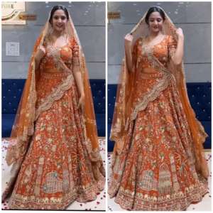 Trabajo de bordado pesado moderno Lehenga Choli adultos mujeres Fox Georgette ropa de fiesta alta demanda poliéster seda indio paquistaní - Product Image 3