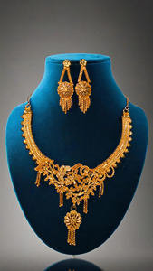 ชุดต่างหูสร้อยคอพร้อมสร้อยคอชุบทอง22K ชุดเครื่องประดับชุดสร้อยคอต่างหู - Product Image 3