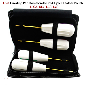 Elevadores de Luxación de Punta de Raíz Dentales Manuales Reutilizables de 4 Piezas con Puntas Doradas, Instrumentos de Implante - Product Image 2