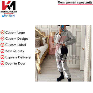 Conjunto deportivo de dos piezas de invierno para mujer, Sudadera con capucha sólida de gran tamaño, chándal, pantalones, ropa deportiva, ropa deportiva informal, chándales - Product Image 3