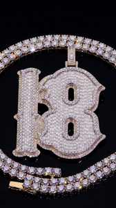 Pendentif HipHop personnalisé personnalisé pendentif en argent sterling 925 testeur de passe VVS Moissanite diamant bijoux fins pendentifs et breloques - Product Image 3