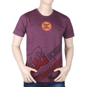 T-shirt imprimé à manches courtes et col rond pour homme - Violet - Product Image 2