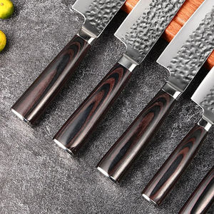 Cuchillo de Chef de 8 Pulgadas Forjado a Mano con Patrón Martillado y Mango de Madera Paka, Juego de Cuchillos de Cocina Ultra Afilados - Product Image 3