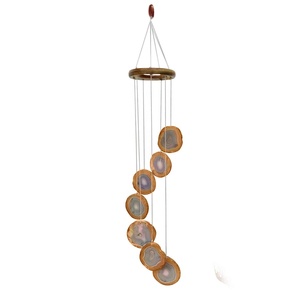 Campanas de Viento de Alta Calidad con Rodajas de Ágata Marrón, Geoda, Decoración Navideña, Artesanía, Rodajas de Ágata Coloridas para el Hogar - Product Image 6