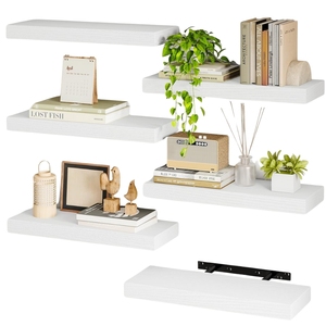 Étagères flottantes en bois, décoration murale d'étagère de ferme pour salle de bain, chambre à coucher, salon et cuisine, fabriqué au Vietnam - Product Image 4