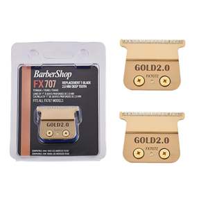 2 lames de rechange professionnelles à écartement zéro en alliage de titane doré et acier inoxydable pour tondeuse à cheveux électrique (normes françaises et américaines) - Product Image 1