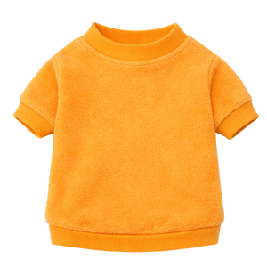 เสื้อสเวตเชิ้ตสุนัขผ้าฟลีซสีส้ม นุ่ม อุ่น น้ำหนักเบา ชุดฤดูหนาวสำหรับสุนัขตัวเล็ก สวมใส่สบาย - Product Image 4