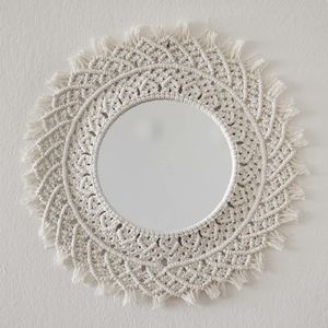 <b>Small</b> Macrame Wall Hanging <b>Mirror</b> for Living Room Bedroom and Home Decoration at Lowest Price From Isar International - Product Image 4