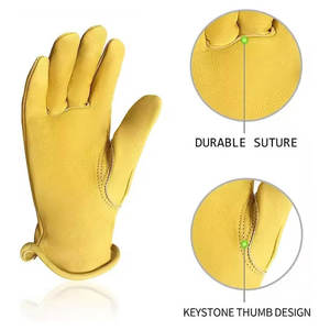 Gants d'hiver en chèvre Gants de conducteur en cuir confortable pour la sécurité des mains Gants de conducteur en cuir de vachette. - Product Image 3